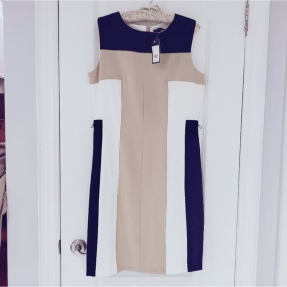 NWT Laura Color Block Sheath Midi Dress- Size 12 - Picture 1 of 10
